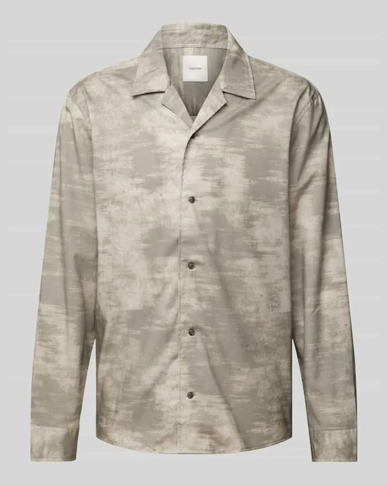 Calvin Klein Oversized Hemdjacke aus Viskose mit durchgehender Knopfleiste Khaki