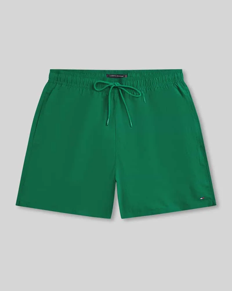 Tommy Hilfiger Regular Fit Badehose mit Logo Stitching Gruen