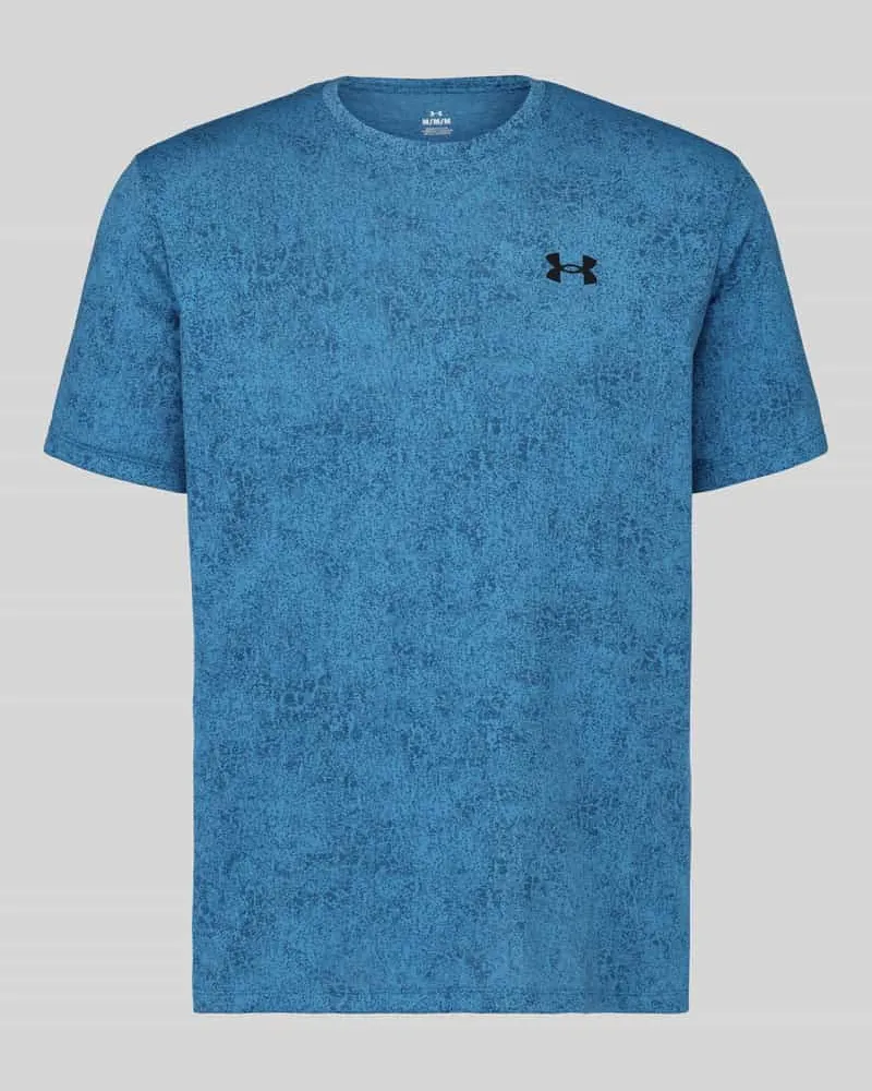 Under Armour Regular Fit T-Shirt mit Strukturmuster Modell 'Pixelate Rauchblau