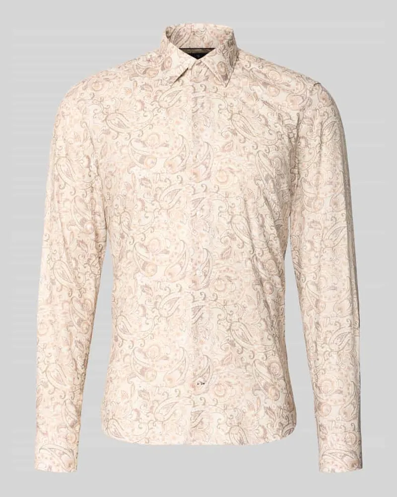 JOOP! Slim Fit Freizeithemd aus Viskose-Baumwoll-Mix Modell 'JSH-278Pio Beige