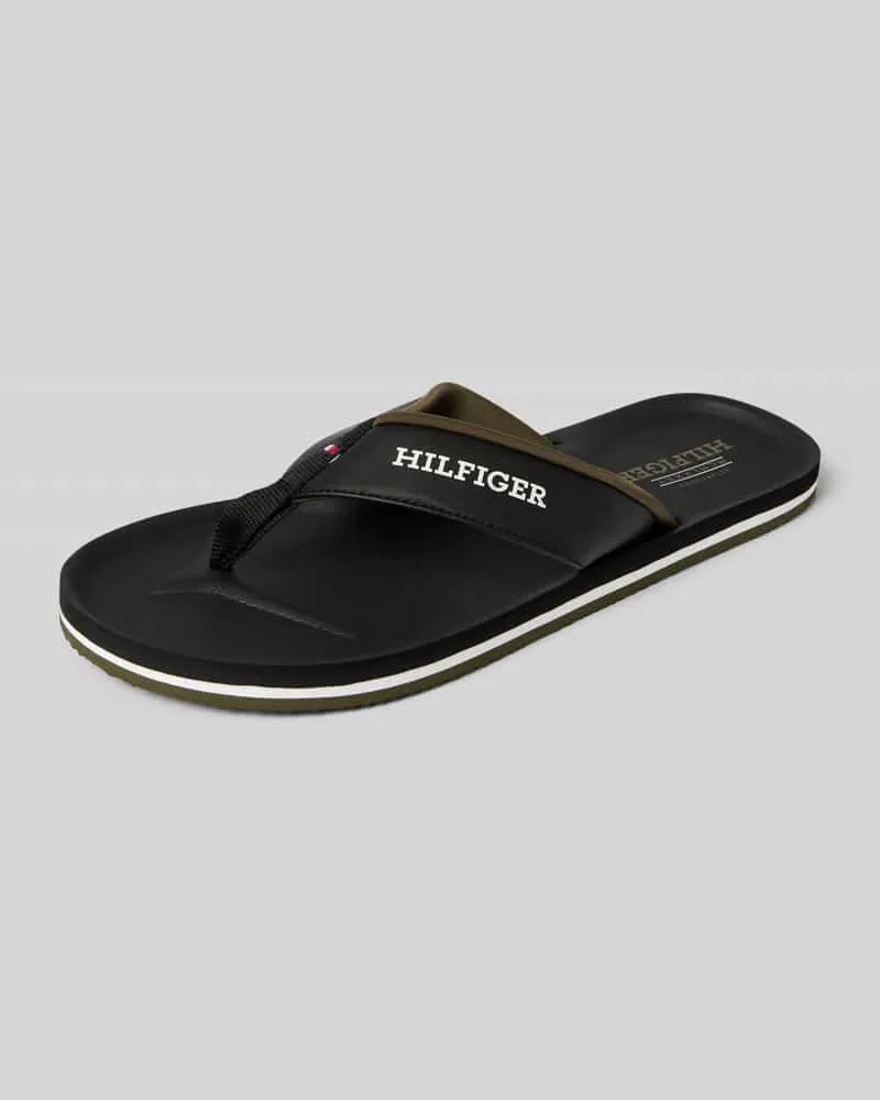 Tommy Hilfiger Zehentrenner mit gepolstertem Ristriemen Black