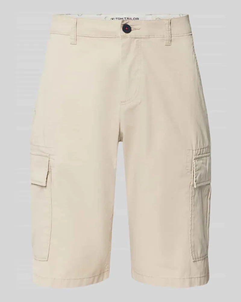 Tom Tailor Regular Fit Cargoshorts aus reiner Baumwolle Beige