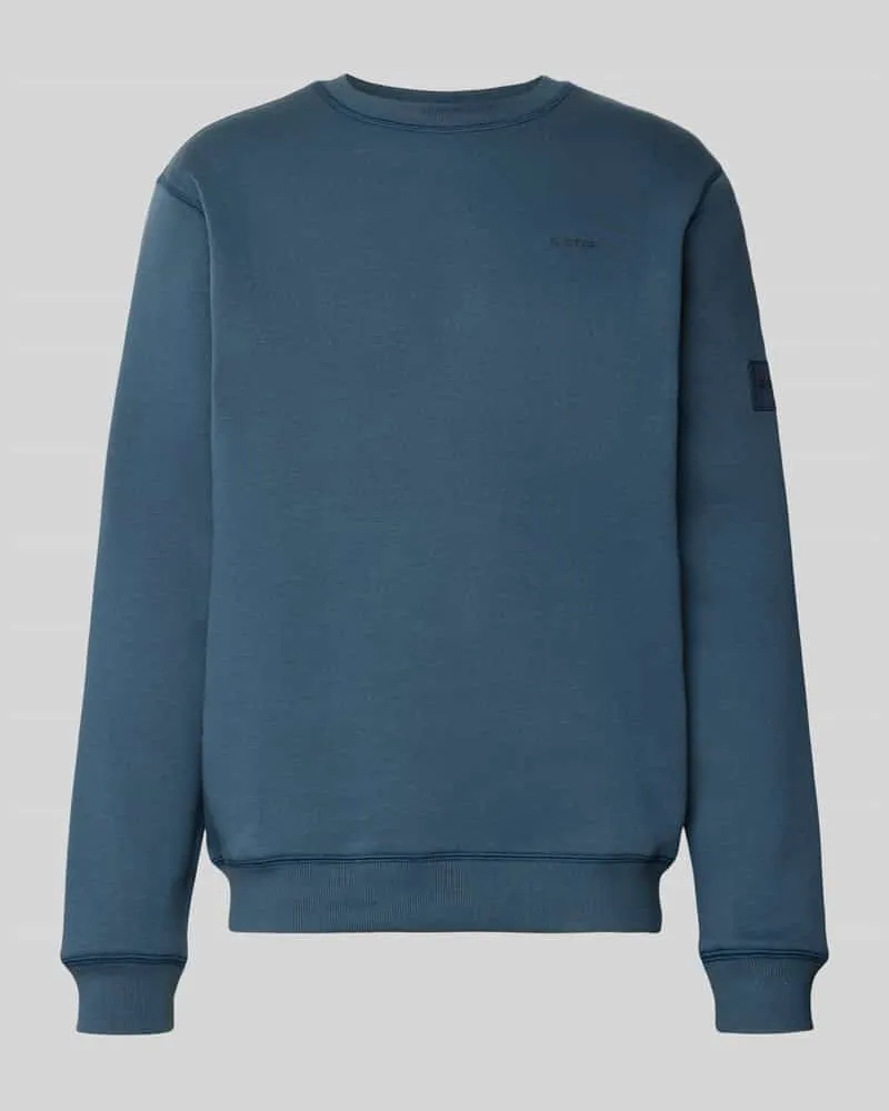 G-STAR RAW Regular Fit Sweatshirt mit Ton-in-Ton Logo-Details Blau