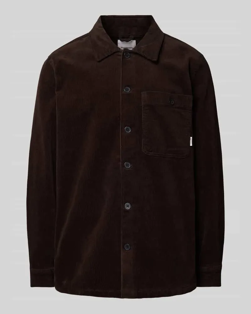 Lindbergh Relaxed Fit Overshirt mit aufgesetzter Brusttasche Dunkelbraun