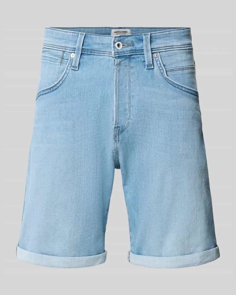 Jack & Jones Jeansshorts mit Umschlag Modell 'RICK Hellblau