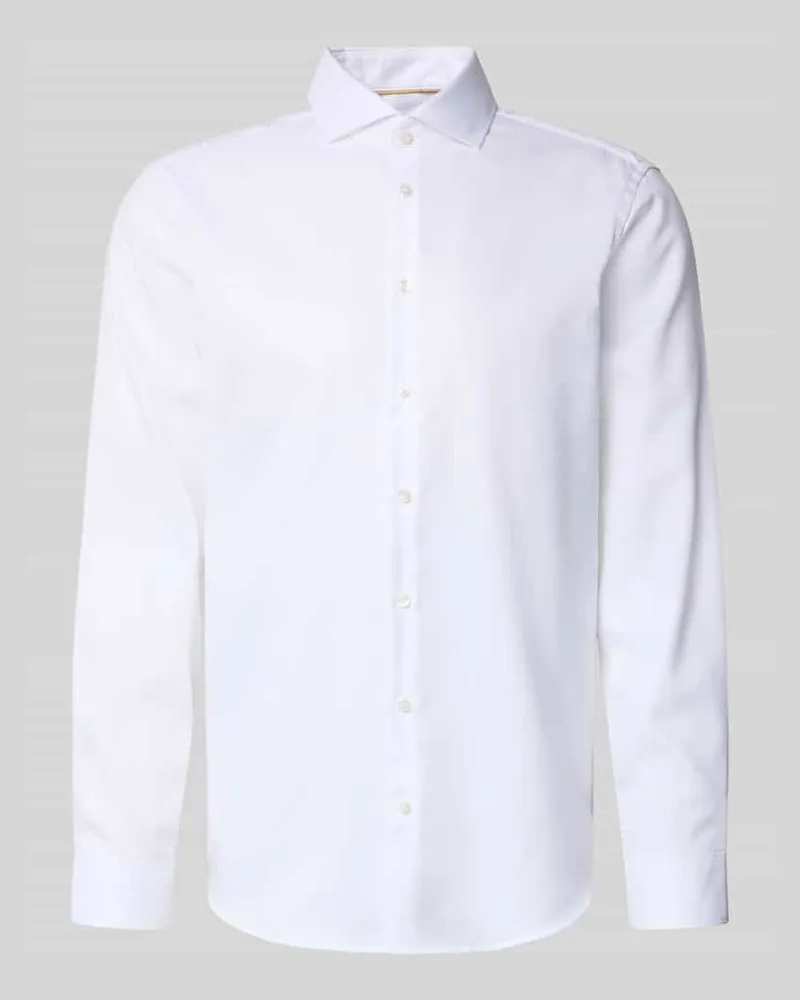 JAKE*S Regular Fit Businesshemd aus Baumwolle mit Haikragen Weiss