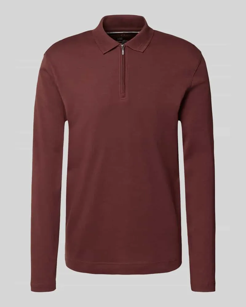 Christian Berg Slim Fit Poloshirt mit Reißverschluss Metallic