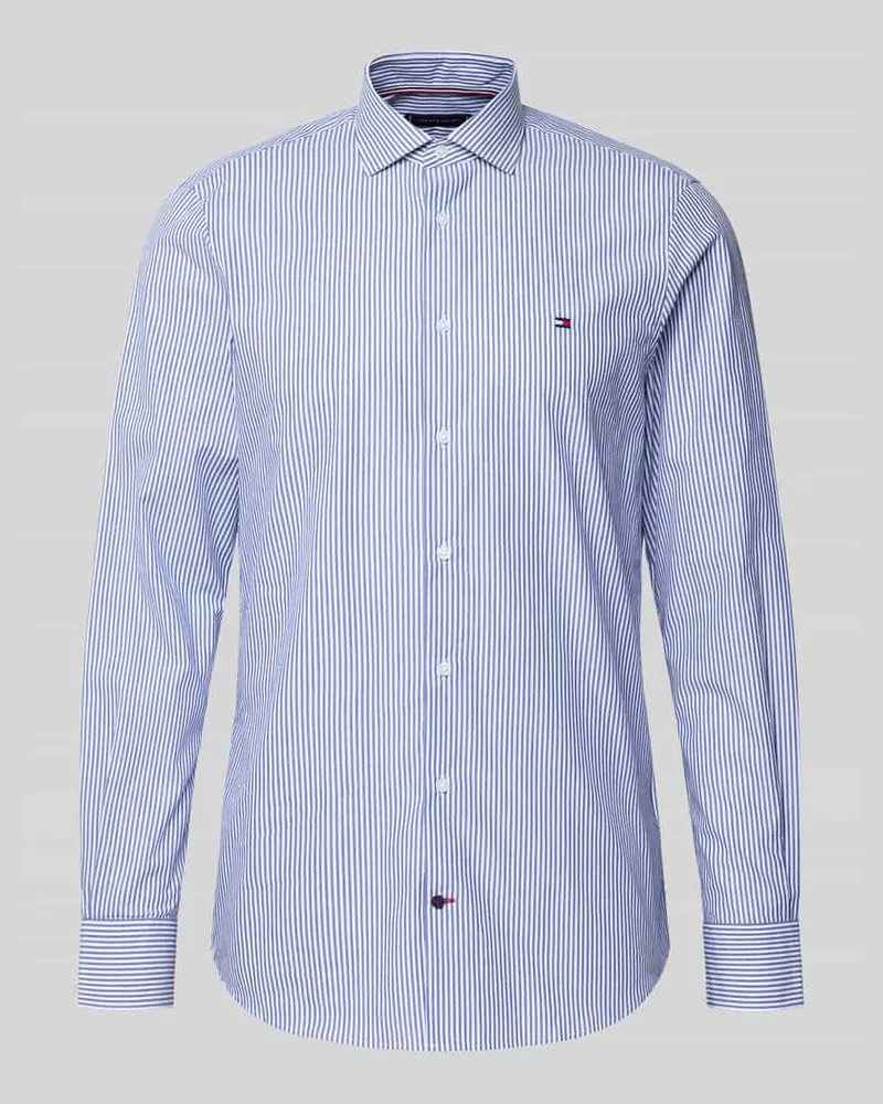 Tommy Hilfiger Slim Fit Businesshemd aus reiner Baumwolle Royal