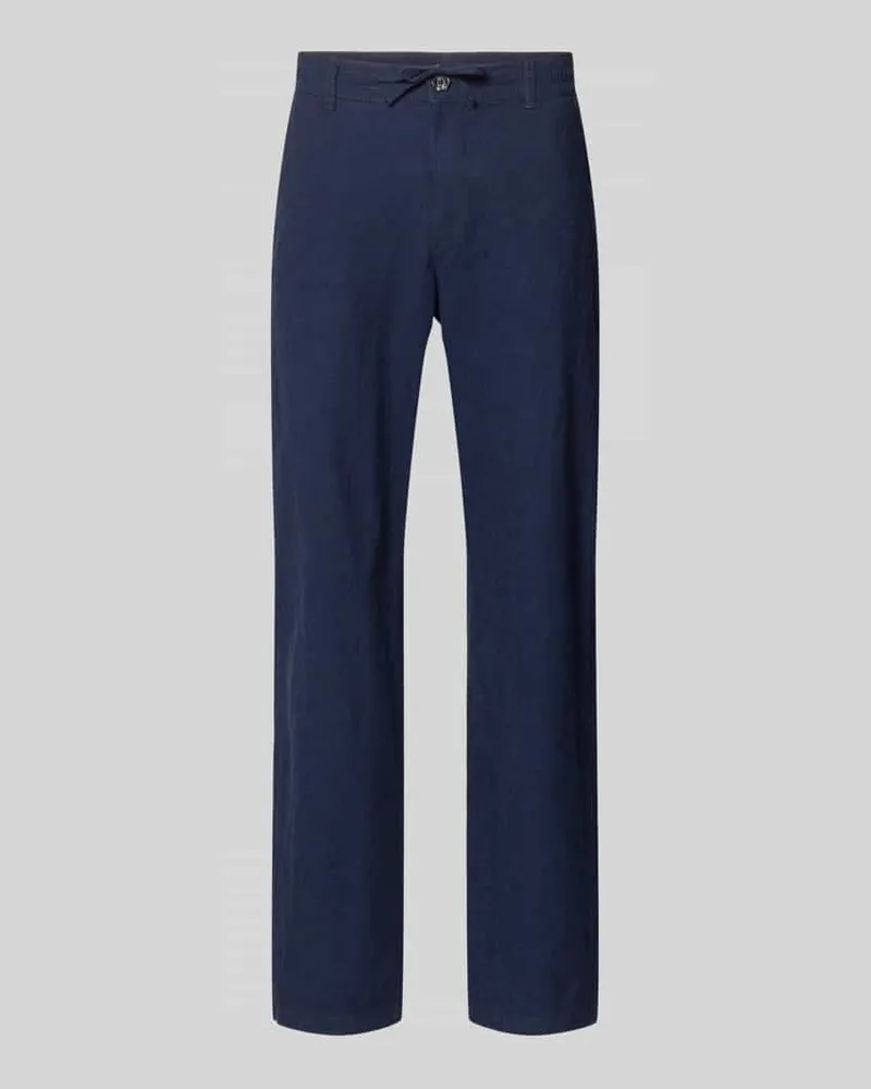 Lindbergh Hose aus Leinen-Baumwoll-Mix mit elastischem Bund Marine