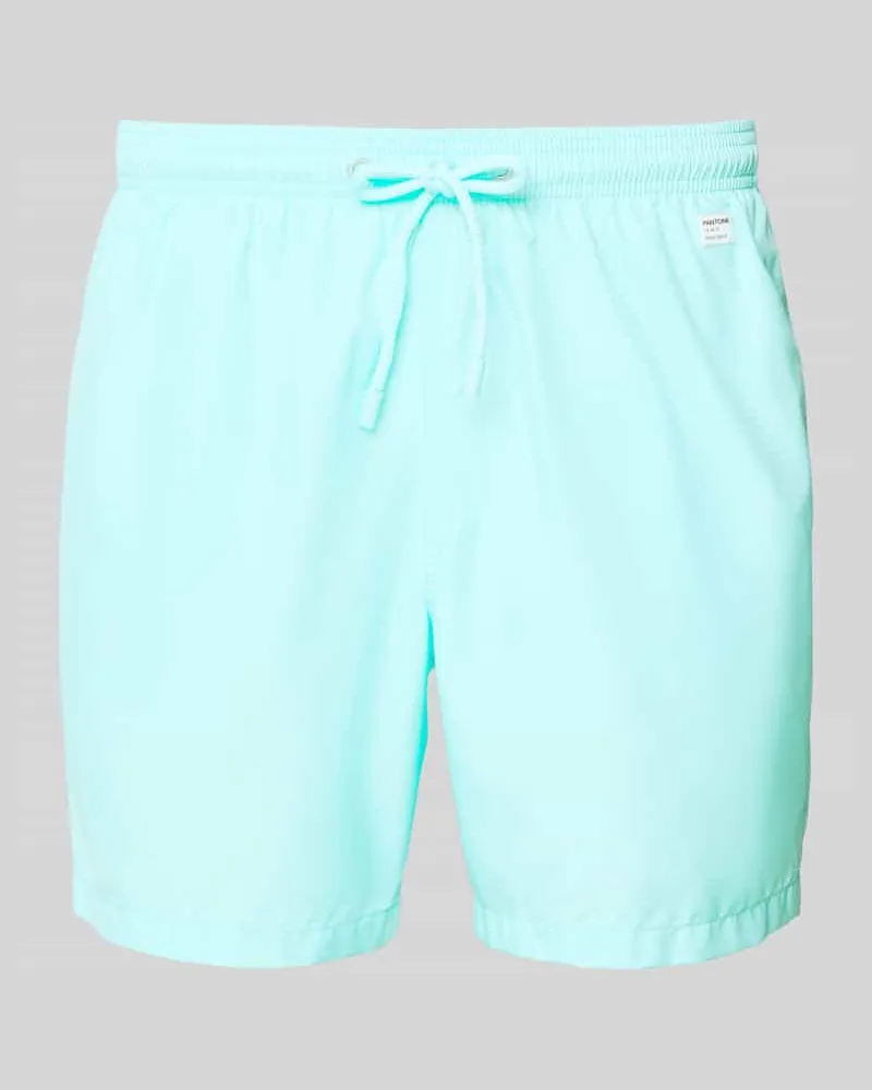 MC2 Saint Barth Badehose mit Logo-Print Modell 'Lighting Pantone Hellblau