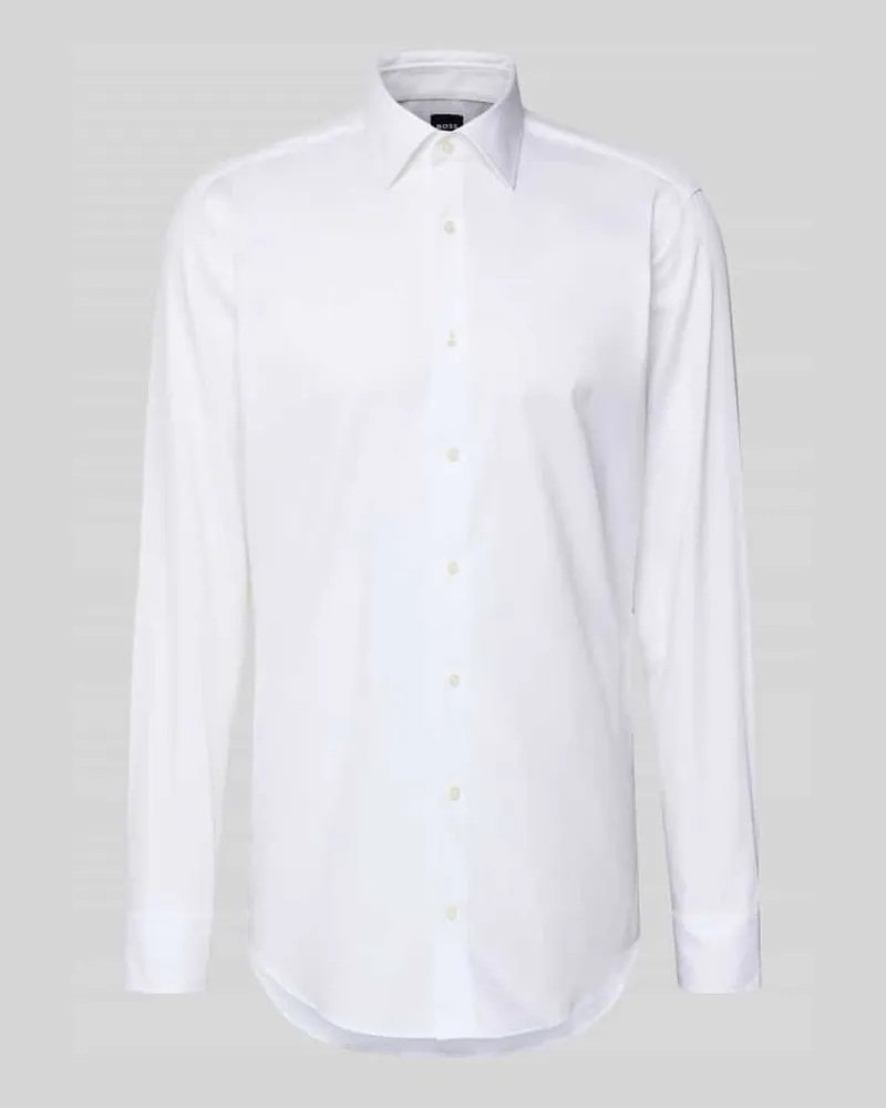 HUGO BOSS Regular Fit Freizeithemd mit extra langem Arm Modell 'H-JOE-K-C1-261 Weiss