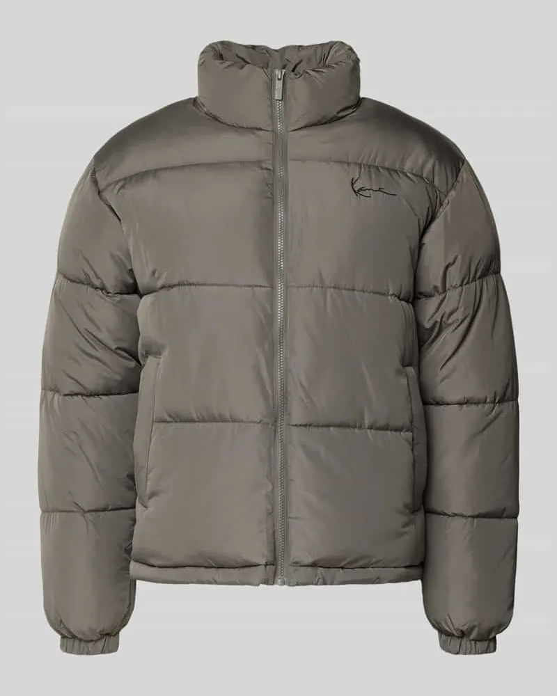 Karl Kani Regular Fit Steppjacke mit Logo-Stitching Modell 'Signature Hellgrau