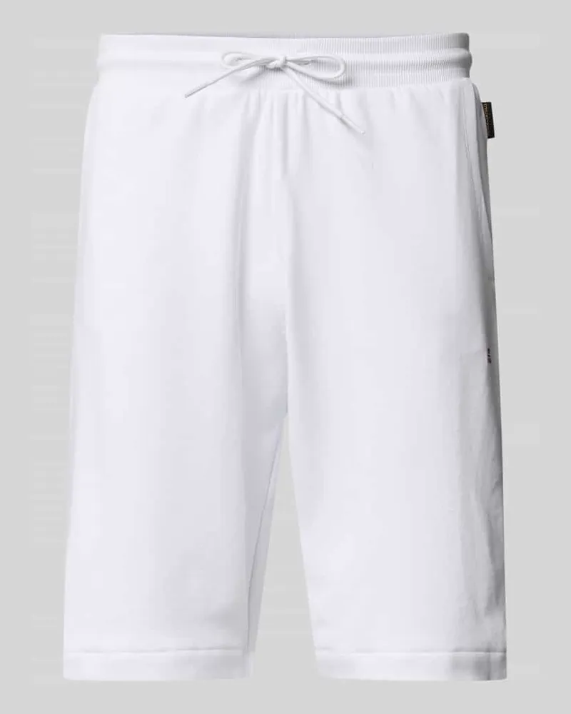 Napapijri Regular Fit Sweatshorts mit elastischem Bund Modell 'NALIS Weiss