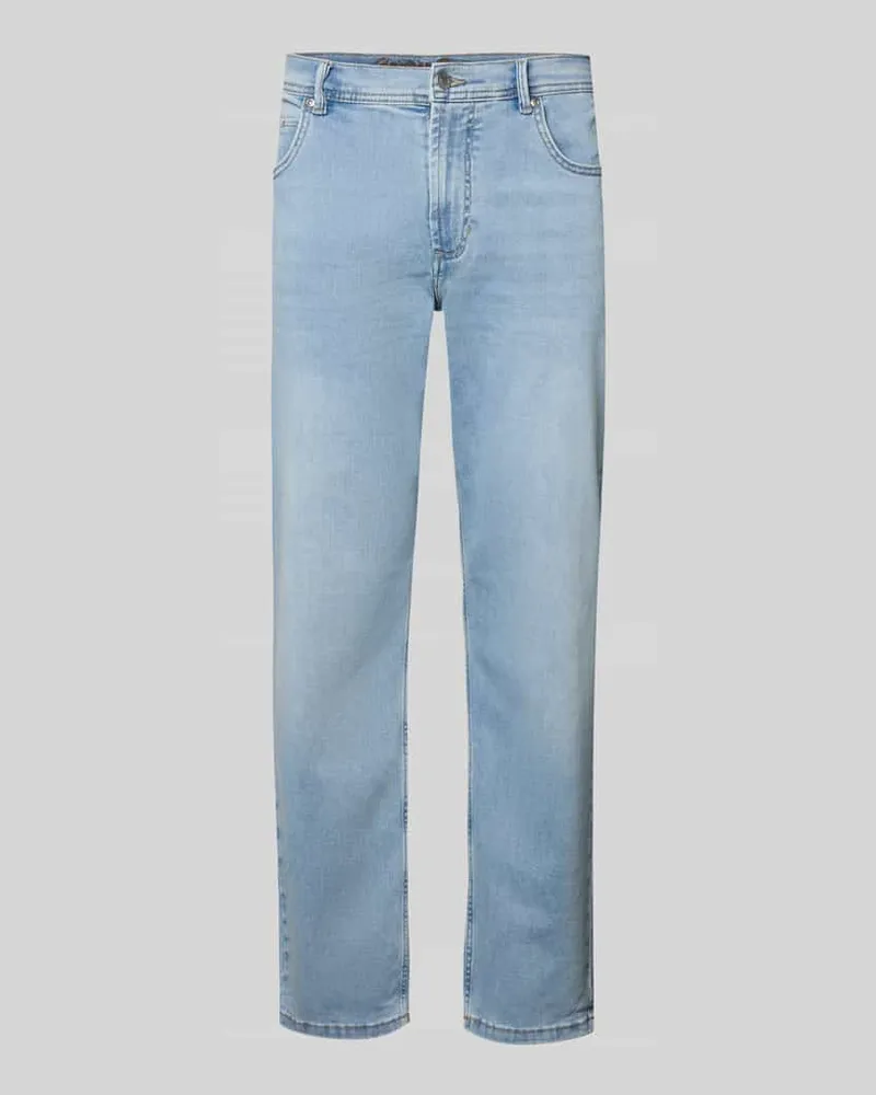 Christian Berg Relaxed Fit Jeans im Used-Look Hellblau