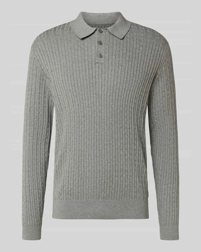 McNeal Strickpullover mit Polokragen Mittelgrau