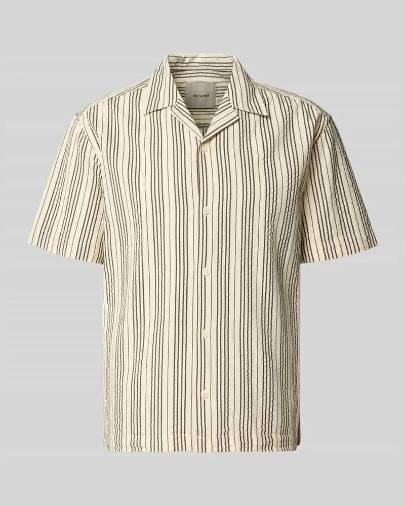 Only & Sons Relaxed Fit Freizeithemd aus reiner Baumwolle Modell 'CRUZ Offwhite