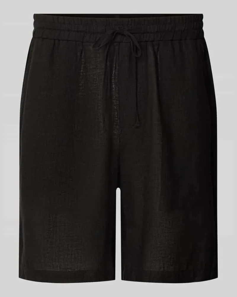 Only & Sons Regular Fit Shorts aus Leinen-Viskose-Mix Modell 'LAURENCE Black