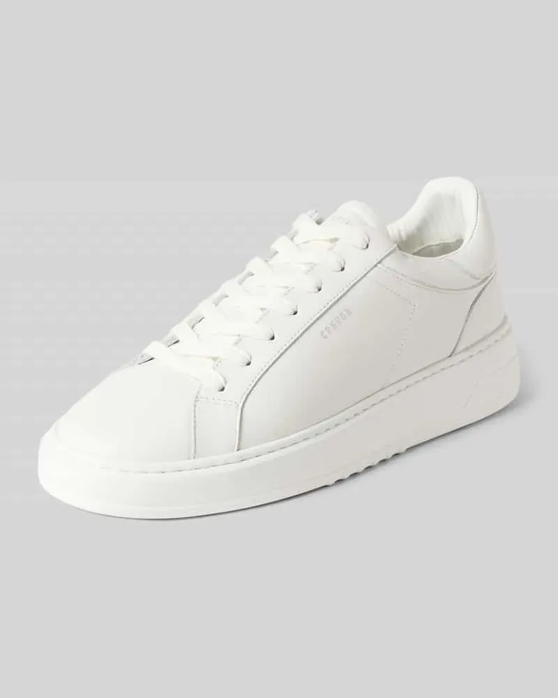 Copenhagen Ledersneaker mit Label-Print Weiss