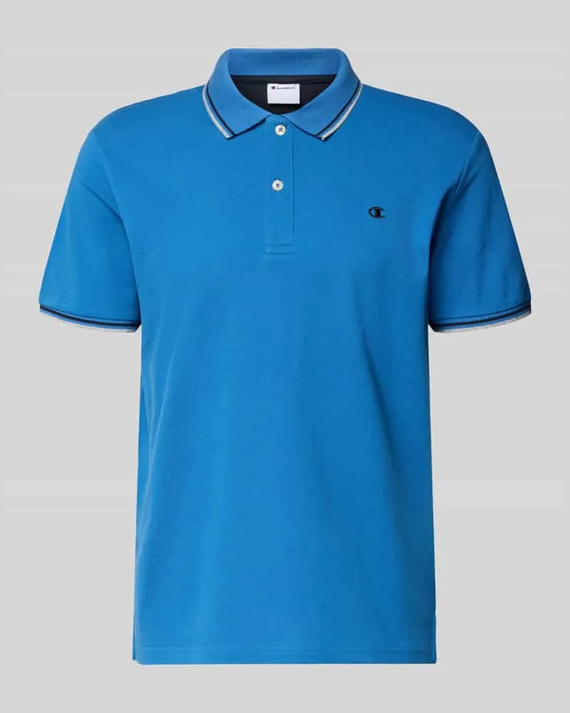 Champion Slim Fit Poloshirt mit Label-Stitching Ocean