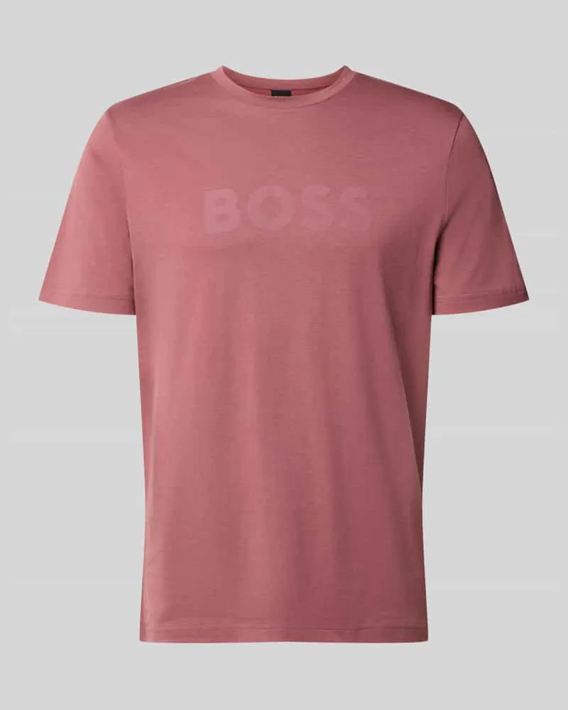 HUGO BOSS Regular Fit T-Shirt aus reiner Baumwolle Modell 'Te_Logo Bordeaux
