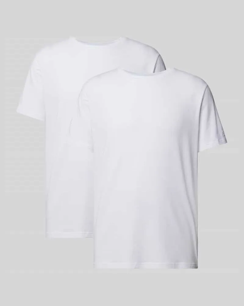 Tommy Hilfiger T-Shirt mit geripptem Rundhalsausschnitt im 2er-Pack Weiss