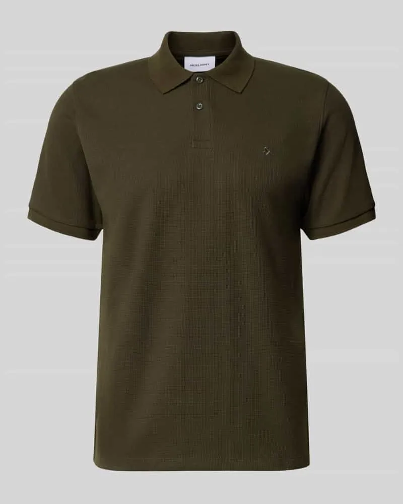 Jack & Jones Slim Fit Poloshirt mit Label-Stitching Modell 'AUSTIN Mittelbraun