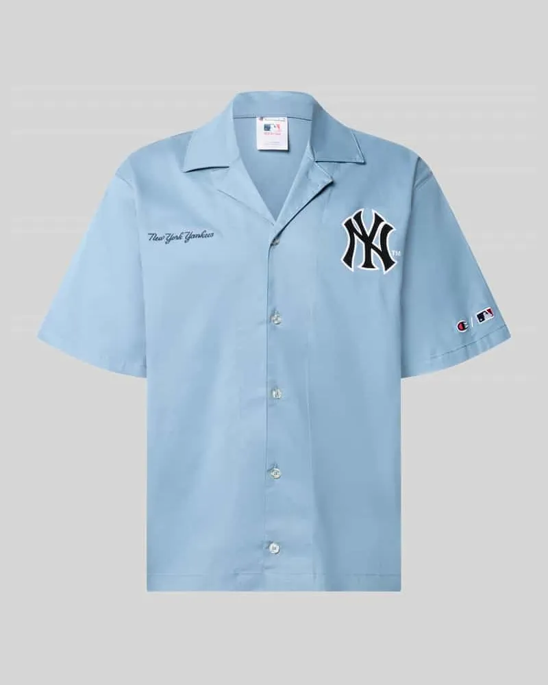 Champion Relaxed Fit Freizeithemd aus Baumwoll-Mix Rauchblau