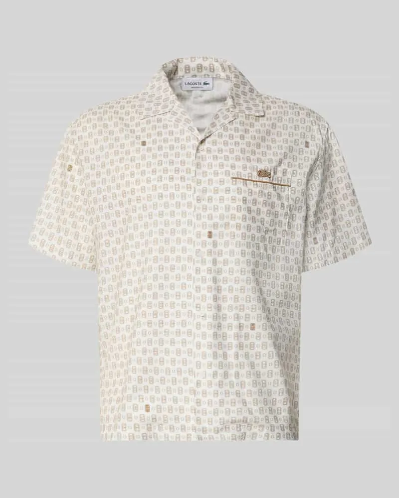 Lacoste Relaxed Fit Freizeithemd aus Baumwoll-Mix Modell 'Tennisco Offwhite