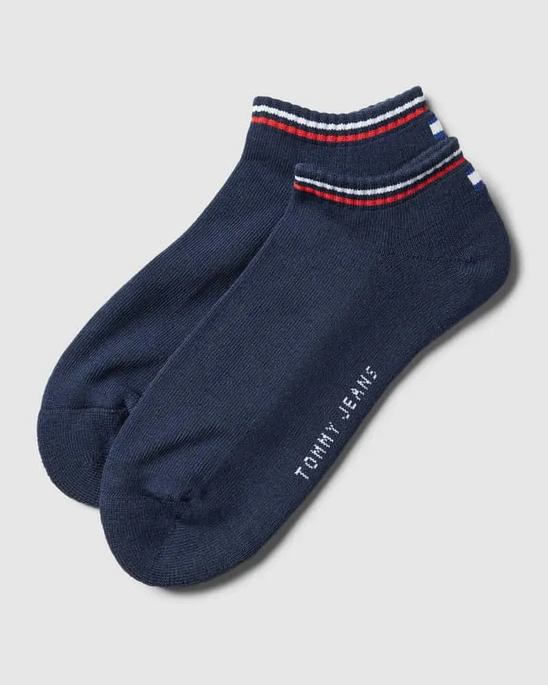 Tommy Hilfiger Sneakersocken mit Kontraststreifen im 2er-Pack Marine