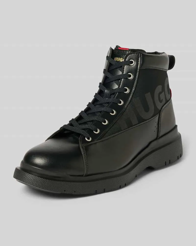 HUGO BOSS Boots aus echtem Kalbsleder Modell 'Nash_halb Black