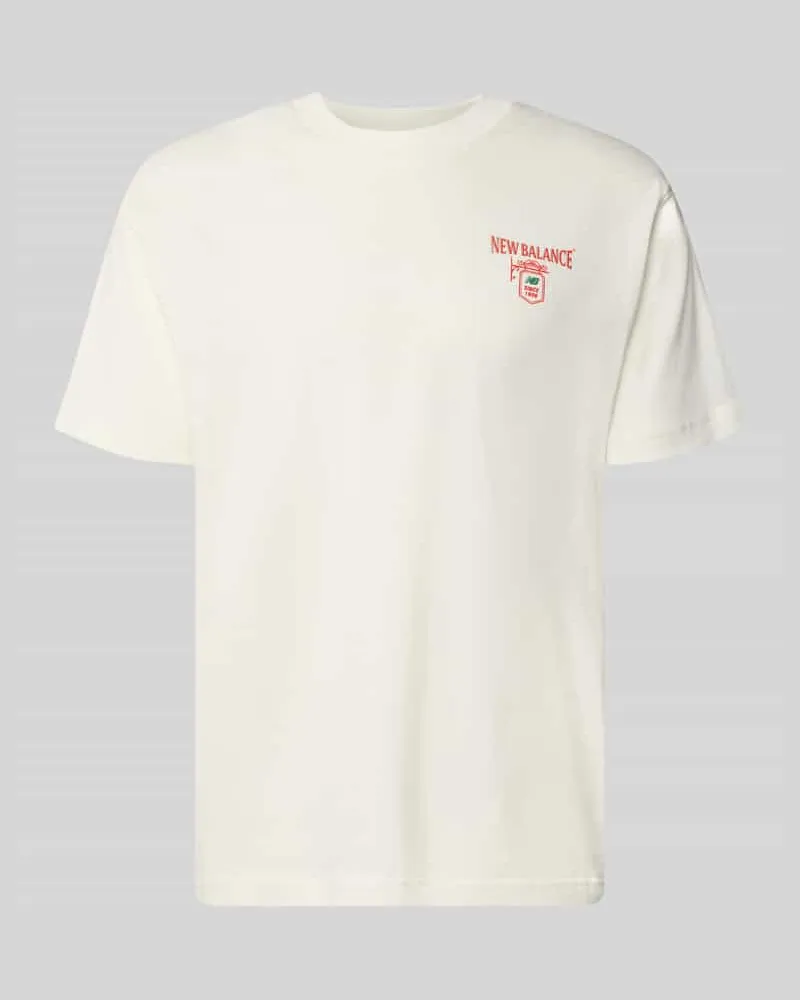 New Balance Regular Fit T-Shirt aus reiner Baumwolle mit Label-Detail Weiss