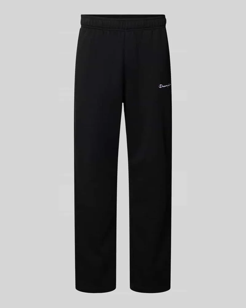 Champion Straight Fit Sweatpants mit Label-Stitching Black