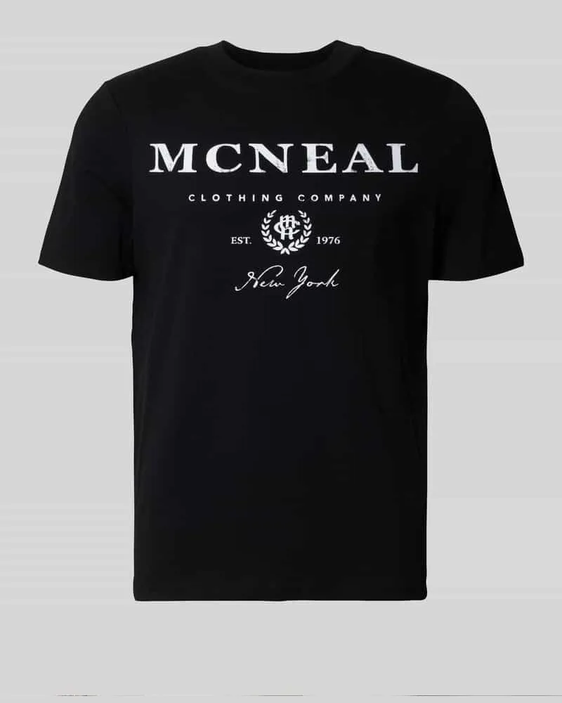 McNeal T-Shirt mit Label-Print und Rundhalsausschnitt Black