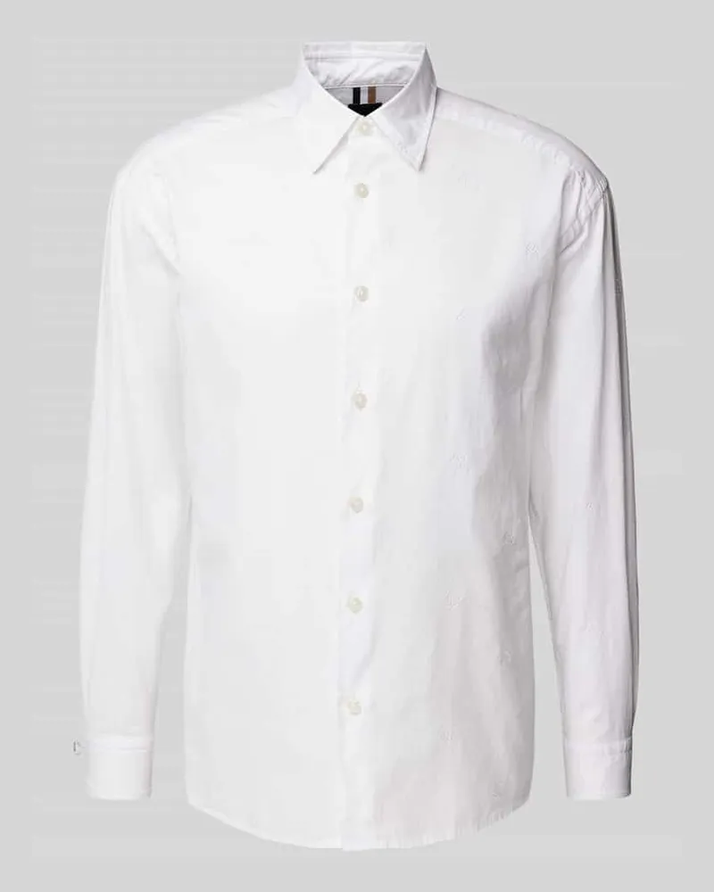 HUGO BOSS Relaxed Fit Freizeithemd mit Kentkragen Modell 'Cory Weiss