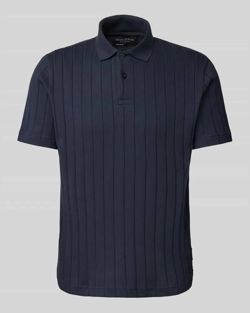 Marc O'Polo Regular Fit Poloshirt aus Baumwoll-Mix-Jersey mit breiter Rippstruktur 