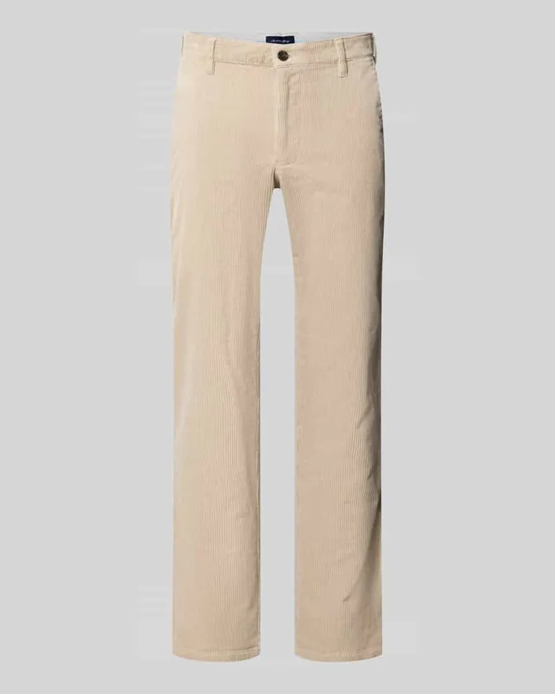 Christian Berg Straight Fit Stoffhose aus Baumwoll-Mix Sand