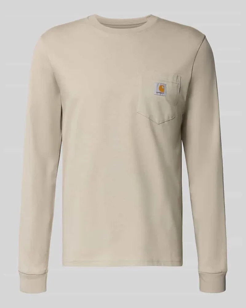 Carhartt WIP Longsleeve mit Brusttasche und Label-Detail Beige