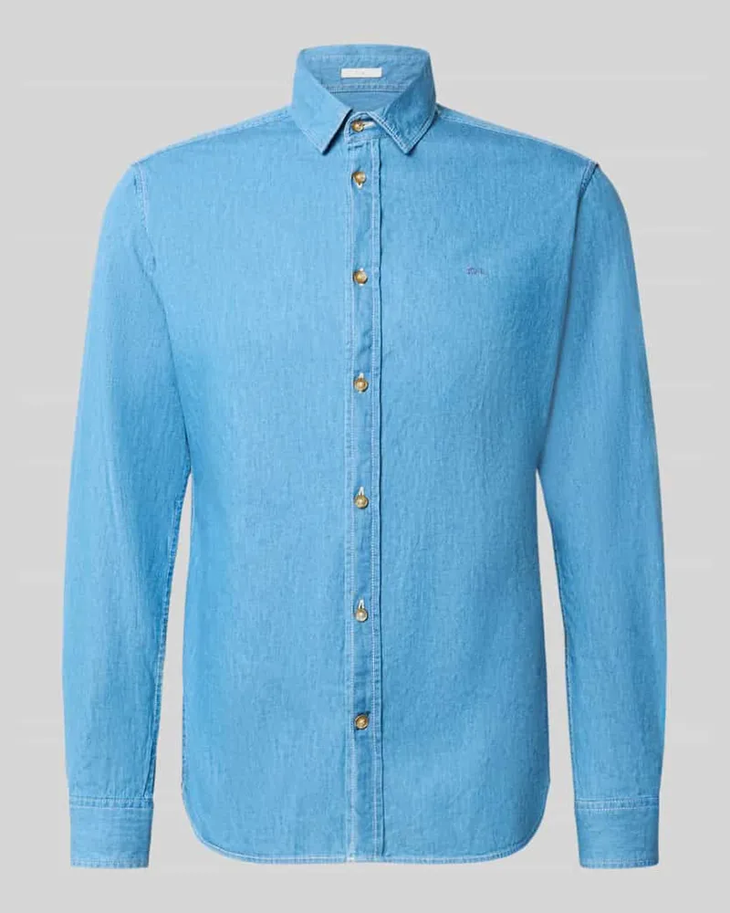 Pepe Jeans Slim Fit Freizeithemd aus reiner Baumwolle Modell 'ABEL Blau