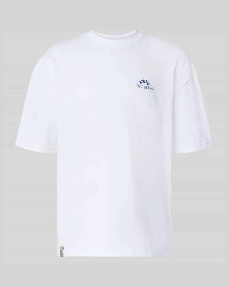 PEGADOR Oversized T-Shirt mit Backprint Weiss