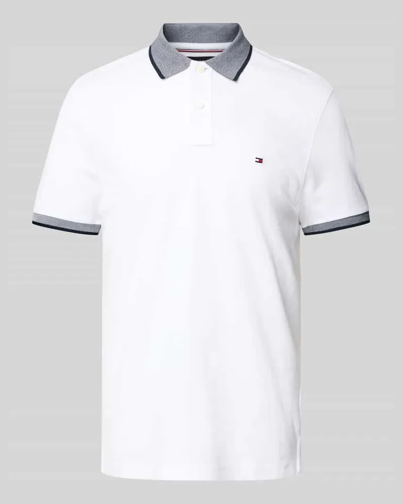 Tommy Hilfiger Regular Fit Poloshirt aus Baumwoll-Leinen-Mix 