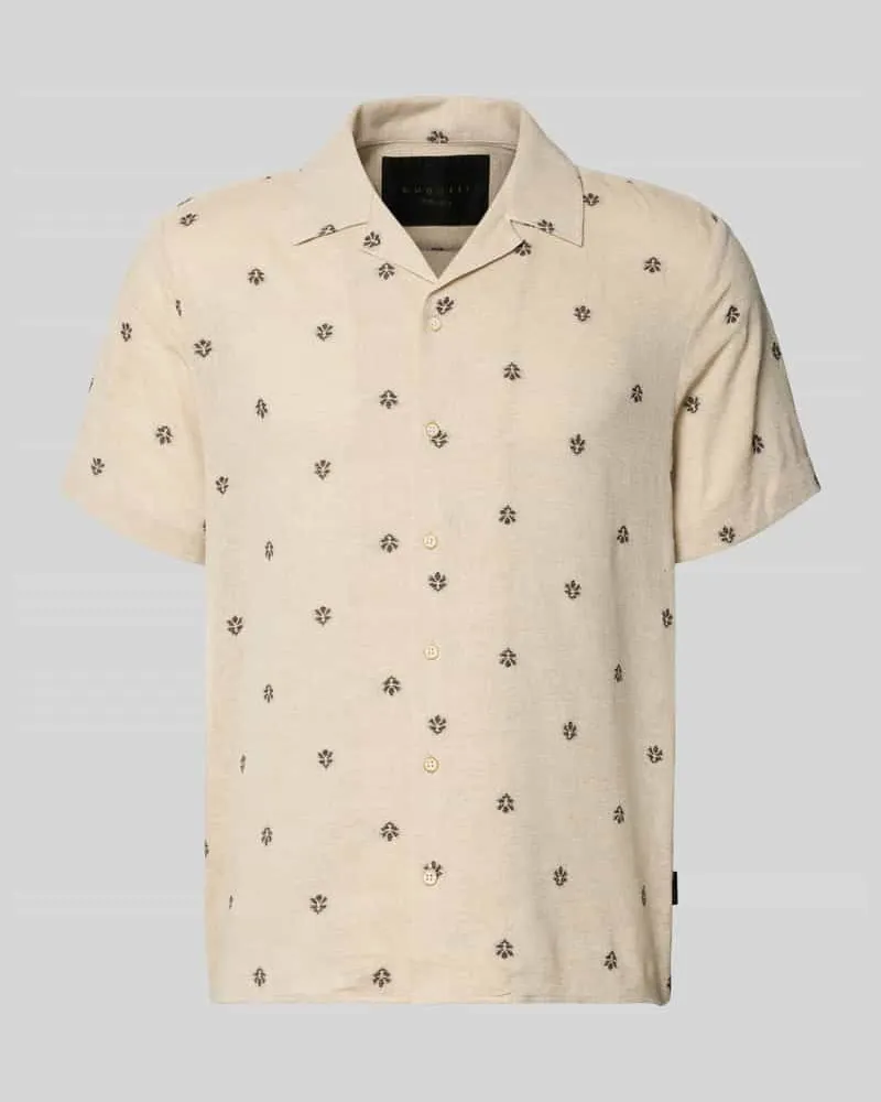 Bugatti Regular Fit Freizeithemd mit Reverskragen Sand