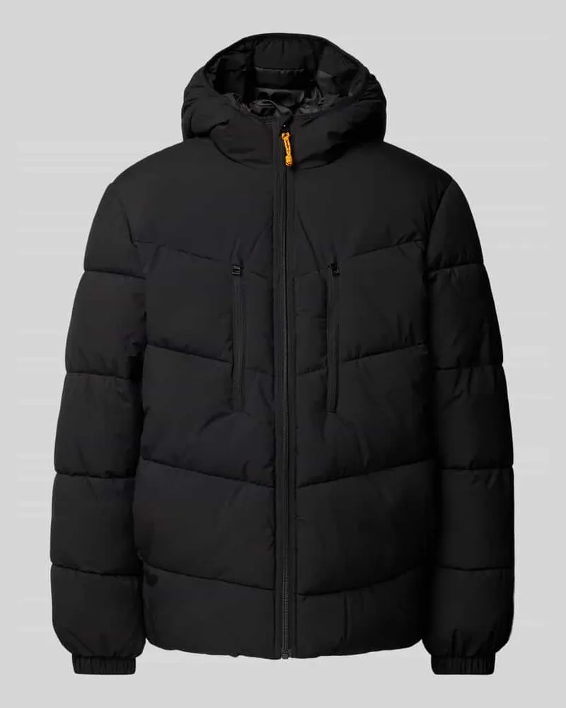 Tom Tailor Regular Fit Steppjacke mit Kapuze und Label-Stitching 