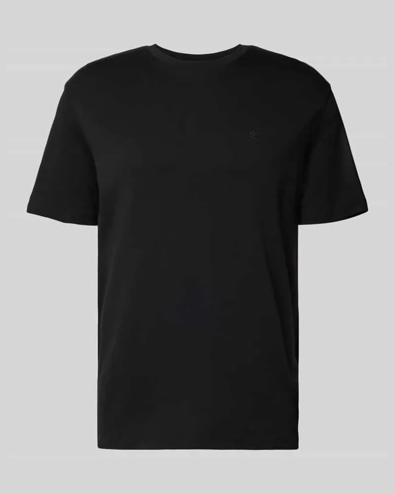 Calvin Klein T-Shirt mit Logo-Stitching Modell 'SUPIMA Black
