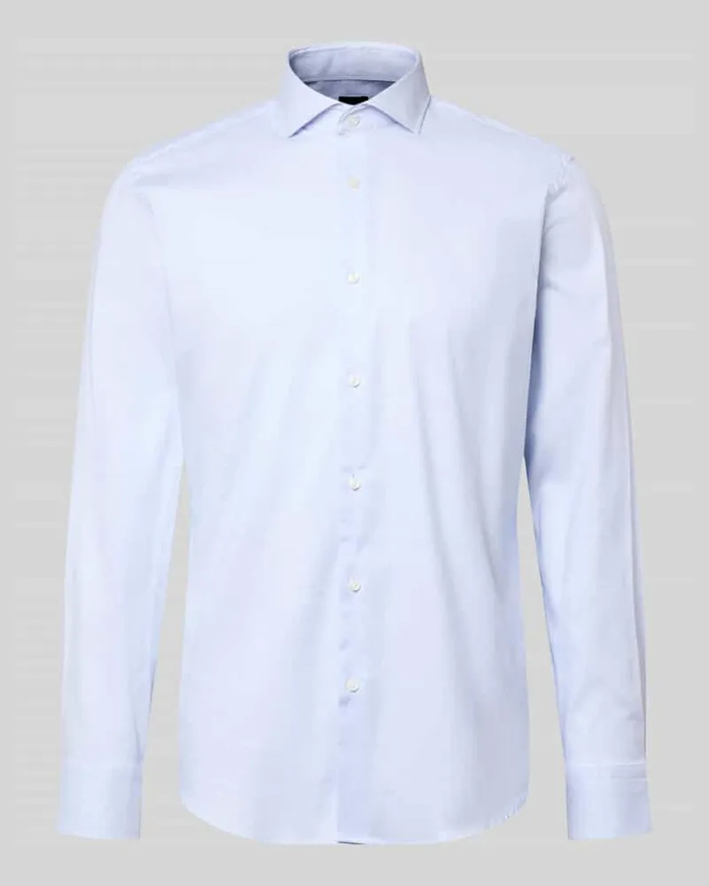 HUGO BOSS Regular Fit Businesshemd aus Baumwoll-Mix Bleu