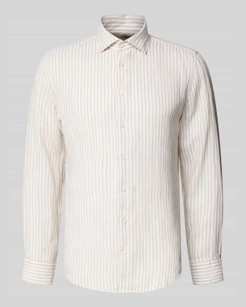 Seidensticker Slim Fit Business-Hemd mit Kentkragen Sand