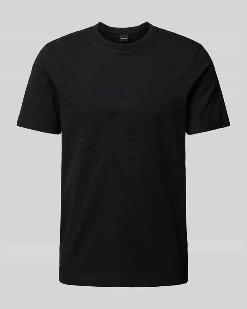 HUGO BOSS T-Shirt in unifarbenem Design Modell 'TIBURT Black