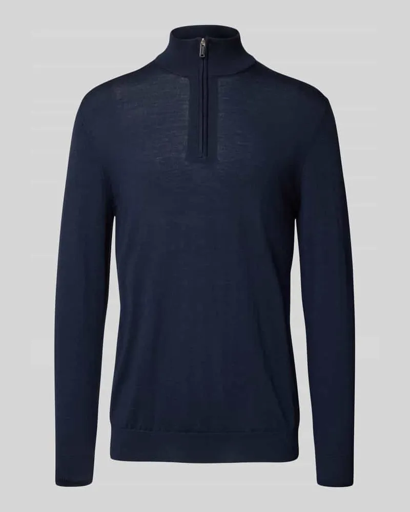 Profuomo Wollpullover mit Troyer-Kragen 