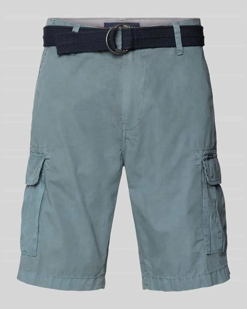 Petrol Industries Regular Fit Bermudas mit Cargo-Taschen Blau