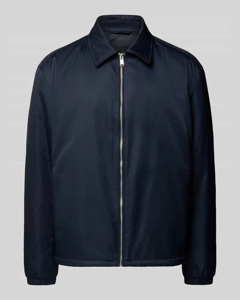 HUGO BOSS Regular Fit Blouson mit Logo-Muster Modell 'H-CRESTELL Marine