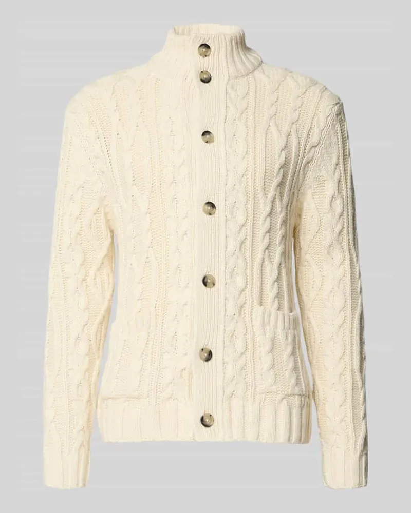 Gant Strickjacke mit Knopfleiste Offwhite